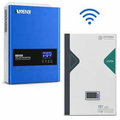 Комплект 6,2 кВт LiFePO4 Комплект резервного живлення з Wi-Fi інвертор Anenji 6,2 кВт + 51,2V/100Ah акумулятор Dipower для квартир, офісу — купити в Україні | VERTEA