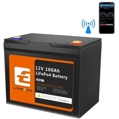 Акумулятор LiFePO4 12V 100Ah Акумулятор Lithtech з Bluetooth 1280Wh, 100A, BMS — купити в Україні | VERTEA