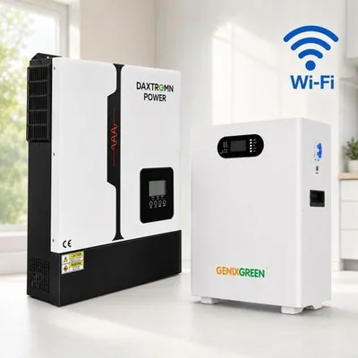 Комплект 11 кВт LiFePO4 Комплект резервного живлення з Wi-Fi інвертор Daxtromn Power + 51,2V 100Ah акумулятор з LCD-дисплеєм Genix Green — купити в Україні | VERTEA