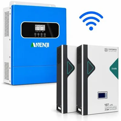 Комплект 11 кВт LiFePO4 Комплект резервного живлення з Wi-Fi інвертор Anenji 11 кВт + 2 акумулятора 51,2V/100Ah Dipower для квартири, офісу — купити в Україні | VERTEA